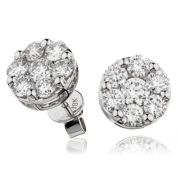 Diamond Cluster Earrings DEHQ955 (0.50ct-2.00ct)