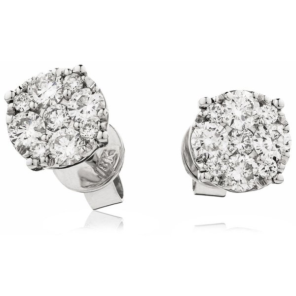 Diamond Cluster Earrings DNE0497 (0.75ct)